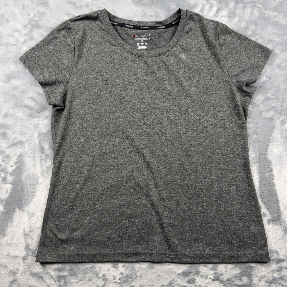 Champion Performance Vapor Womens Gray Heather Short Sleeve Athletic T-Shirt M